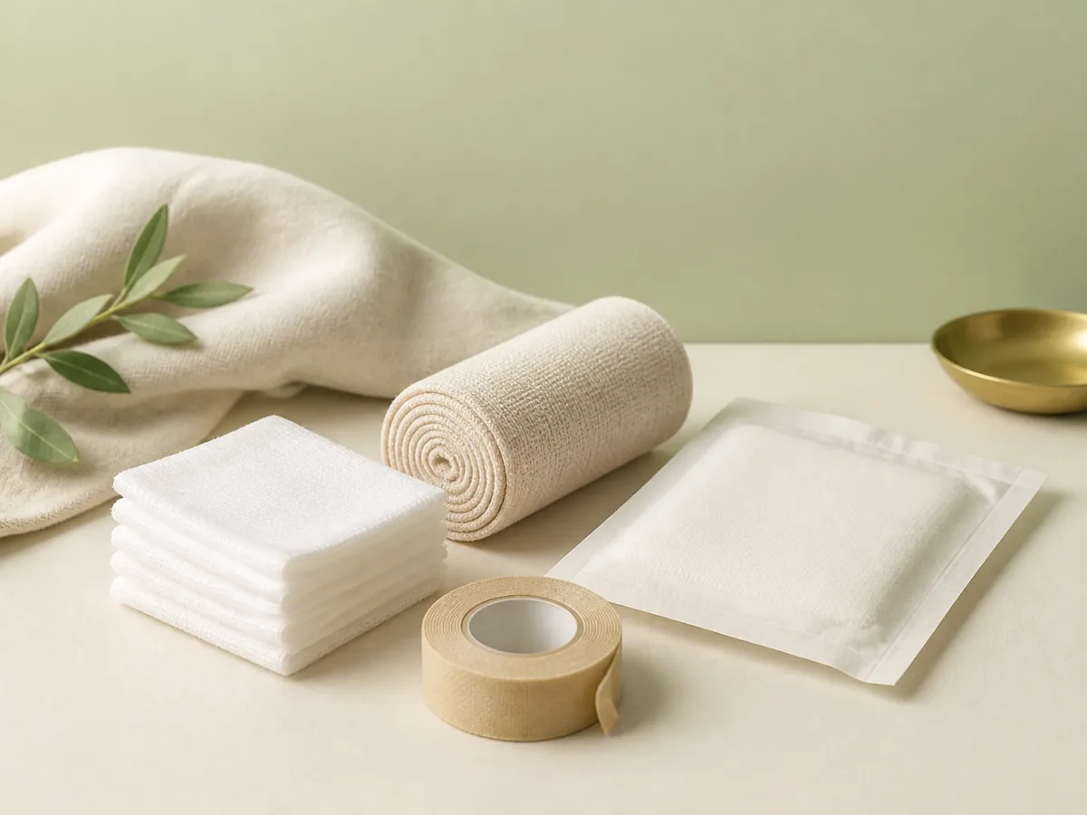 Wound care dressings and bandages prepared for distribution